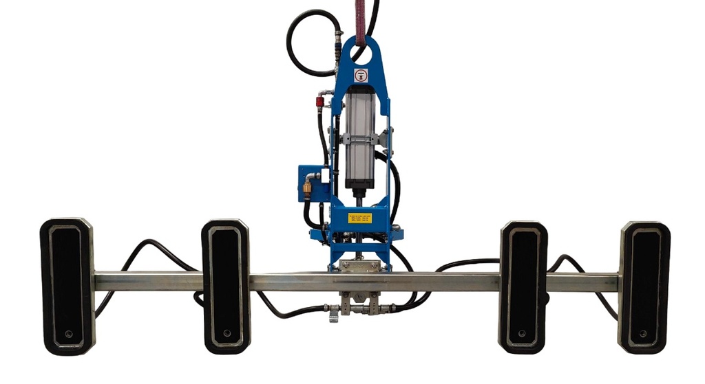 Vacuüm Hefsysteem Grutec Type MP-MINI 4 x 450 x 150 mm Zacht op perslucht + Cilinder