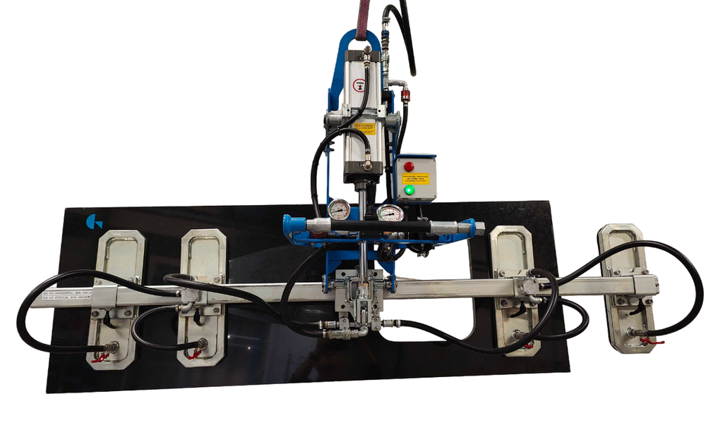 Vacuüm Hefsysteem Grutec Type MP-MINI 4 x 450 x 150 mm Zacht op perslucht + Cilinder