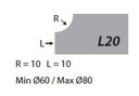 Nicolai Profielfrees voor Graniet en Composiet Ø60 mm L20 R=10 mm L=10 mm Asgat 35 mm