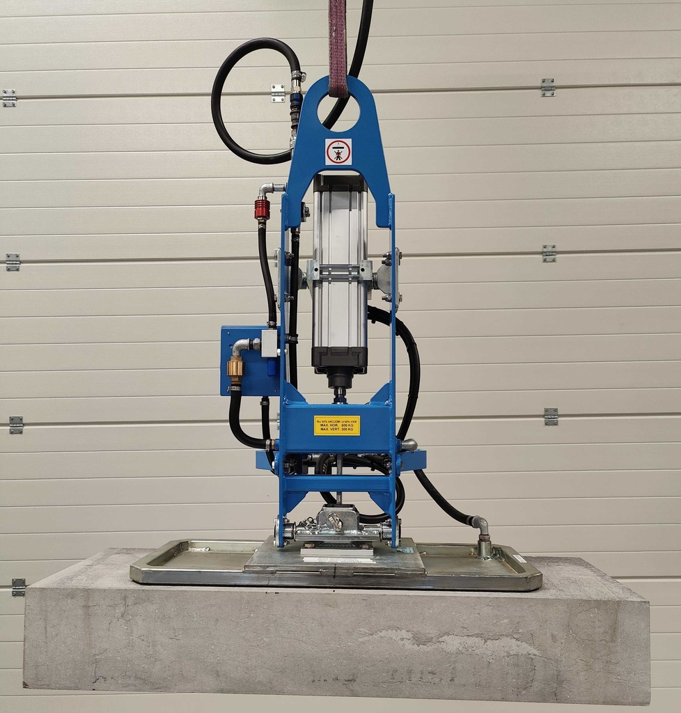 Vacuüm Hefsysteem Grutec Type MP-MINI 4 x 450 x 150 mm Zacht op perslucht + Cilinder