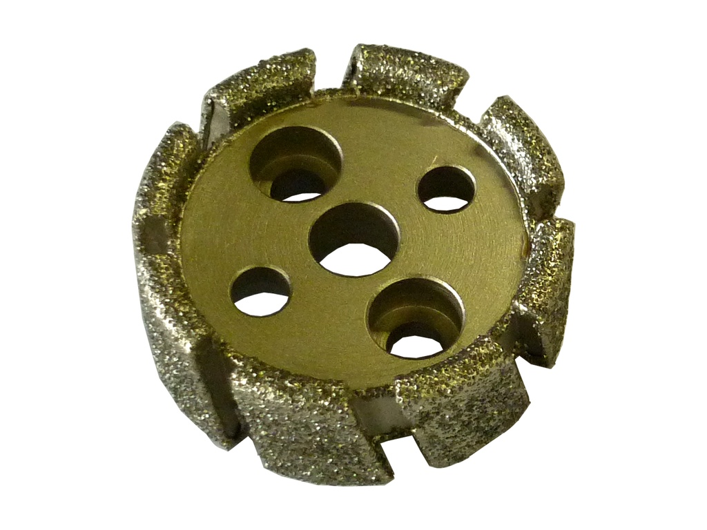 Nicolai Fraise Diamantée Egouttoir Électrodéposée pour Marbre et Pierre Calcaire Ø50 x 20 mm  Alésage Ø10 mm 2+2 trous de vis