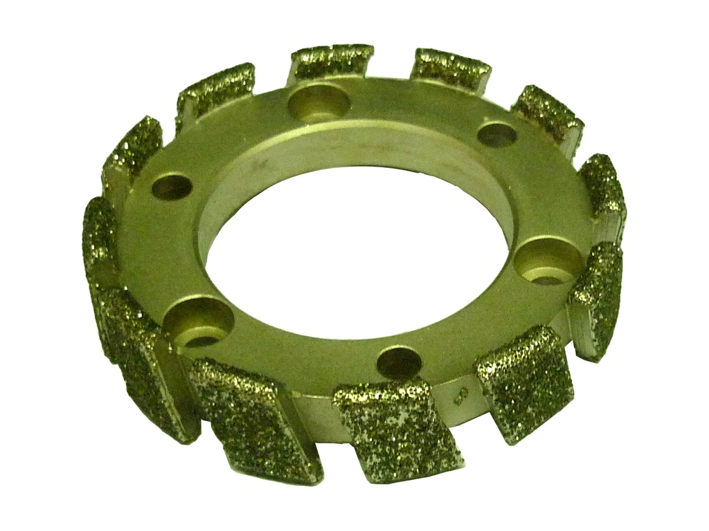 Nicolai Electroplated Stubbing Wheel for Marble Ø85 x 20 mm Bore Ø50 mm 3+3 Screw Holes