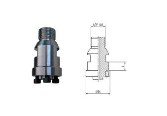 ADI Adapter R1/2" voor Diamantfrees Verlek met Asgat Ø14 mm 3+3 vijsgaten