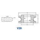 Marmo Profielfrees voor Marmer en Blauwe Hardsteen Ø60 mm V20 - Asgat 35 mm voor CNC