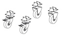 Deltarack Set de 2 Roues Tournantes avec frein et 2 Roues Fixes