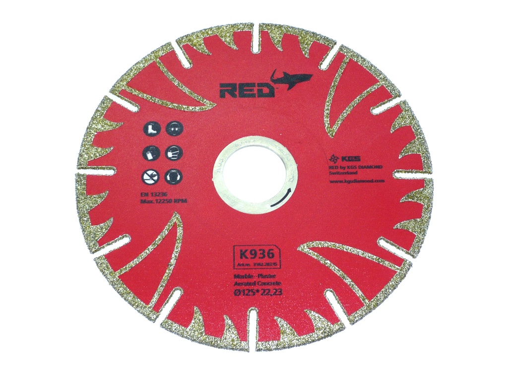 KGS Diamond Blade Red K936 Electroplated for Marble and Bluestone