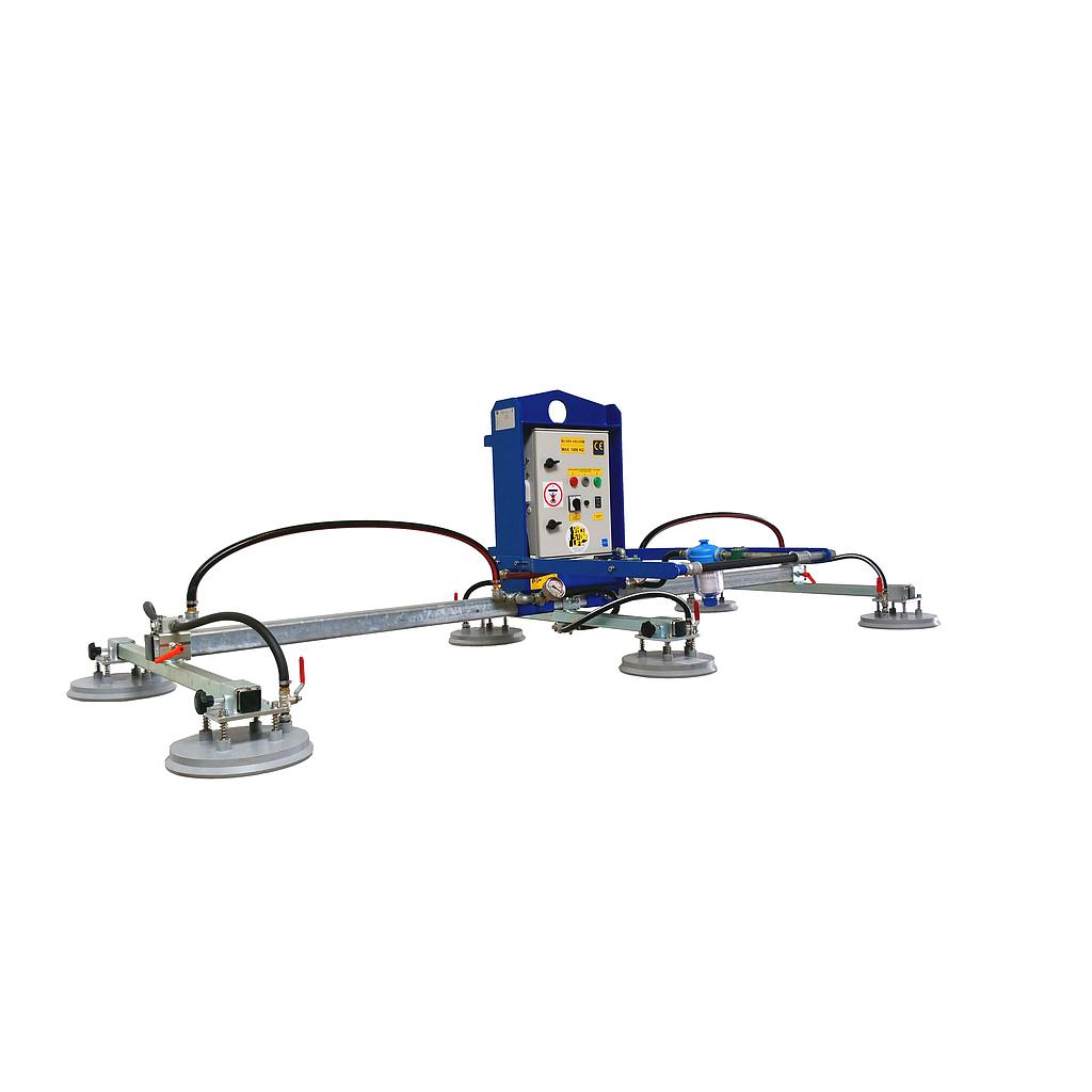 Palonnier à ventouses Type MTGC1000H06RN 6 x Ø280 mm 1000 kg Horizontal avec batterie rechargeable.