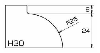 ADI Profielfrees voor Graniet en Composiet Ø120 mm TopLine H30 - Asgat 35 mm