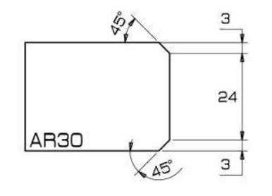 ADI Profielfrees voor Graniet en Composiet Ø20 mm AR30 R1/2&quot; 