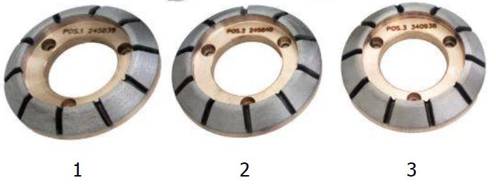 ADI Diamond Milling Cutter Ø104 mm Countersink 60° for Granite and Composite Bore Ø50 mm with 3 screw holes