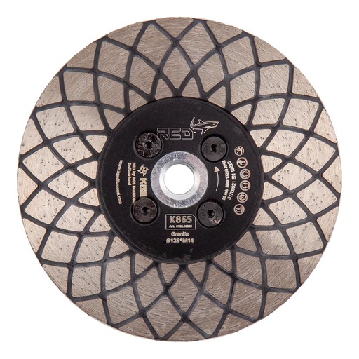 [KGZ125K865M14] KGS Disque Diamanté RED™ K865 pour Terrazzo et Granit (Diamètre 125 mm, Raccord M14)
