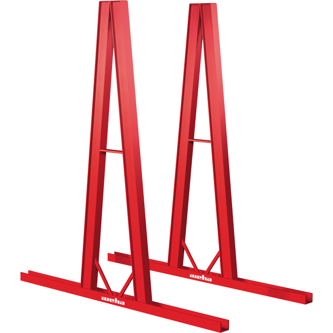 A-Frame Platenstaander Trapezevorm Rood Gelakt (per stuk)