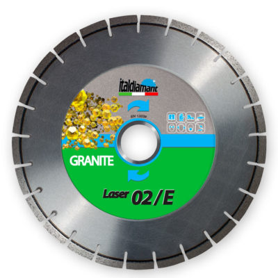 [ITZ350GL02E01"] Italdiamant Disque Diamanté Laser 02/E pour Granit et Porphyre pour Débiteuse à Table/Pont (Diamètre 350 mm, Alésage 25,4 mm)
