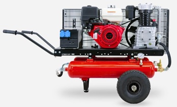 Compressor ABR54 ES 6/8 BAR 2x17L - Petrol + Power Generator with Outlet + Electric Starter