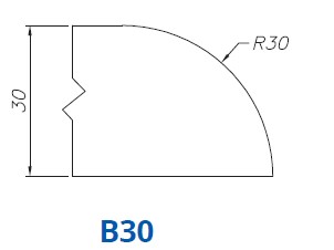 Marmo Profielfrees voor Graniet en Composiet Ø60 mm B30 mm - Asgat 22,2 mm / M10 Vijs
