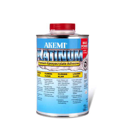 [AK-PLATIN-V] Akemi Steenlijm Platinum Maxi Power Vloeibaar incl. Verharder 1 Kg (Inhoud 900 ml)
