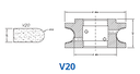 Marmo Profielfrees voor Marmer en Blauwe Hardsteen Ø60 mm V20 - Asgat 35 mm voor CNC
