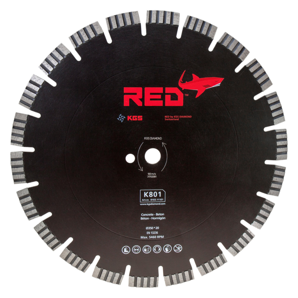 KGS Disque Diamanté RED™ K801 pour le béton, le Clinker, les Briques et les Tuiles.