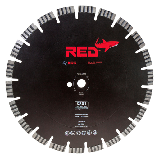 KGS Diamond Blade RED™ K801 for Concrete, Clinker, Bricks and Roof Tiles 