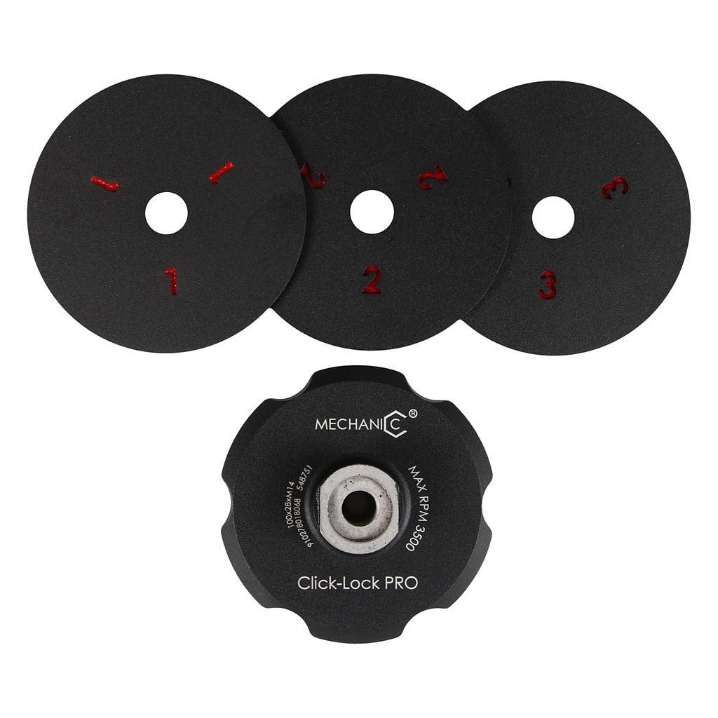 Magnetische Steunschijf Click-Lock Pro met 3 Metalen Velcro Pads