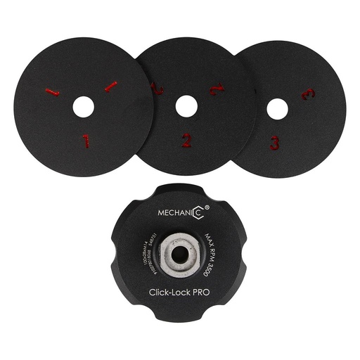 [DI-CLICKLOCK] Disque de Support Magnétique Click-Lock avec 3 Pads Velcro Métalliques (Diamètre 100 mm)