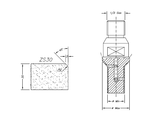 Marmo Profielfrees ZS30 voor Graniet, Composiet en Keramiek Ø20 mm R1/2"
