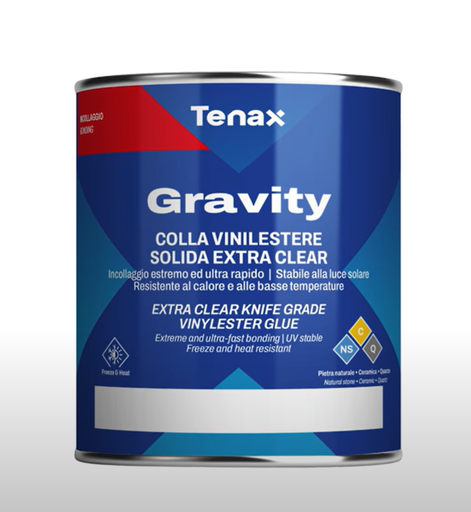 [T-GRAEC-1L] Tenax Colle pour Pierre Gravity 1 l Durcisseur inclus (Couleur Extra Clear, Contenu 1 l)
