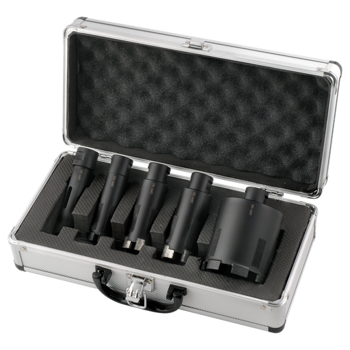 [WEDKOFSETM14] Foret Diamanté Set en Coffret Fritté a Sec Pour Pierre Naturelle - Ø 20mm, Ø 25mm, Ø 30mm, Ø 35mm, Ø 68mm M14 (Hauteur Utile 70 mm, Raccord M14)