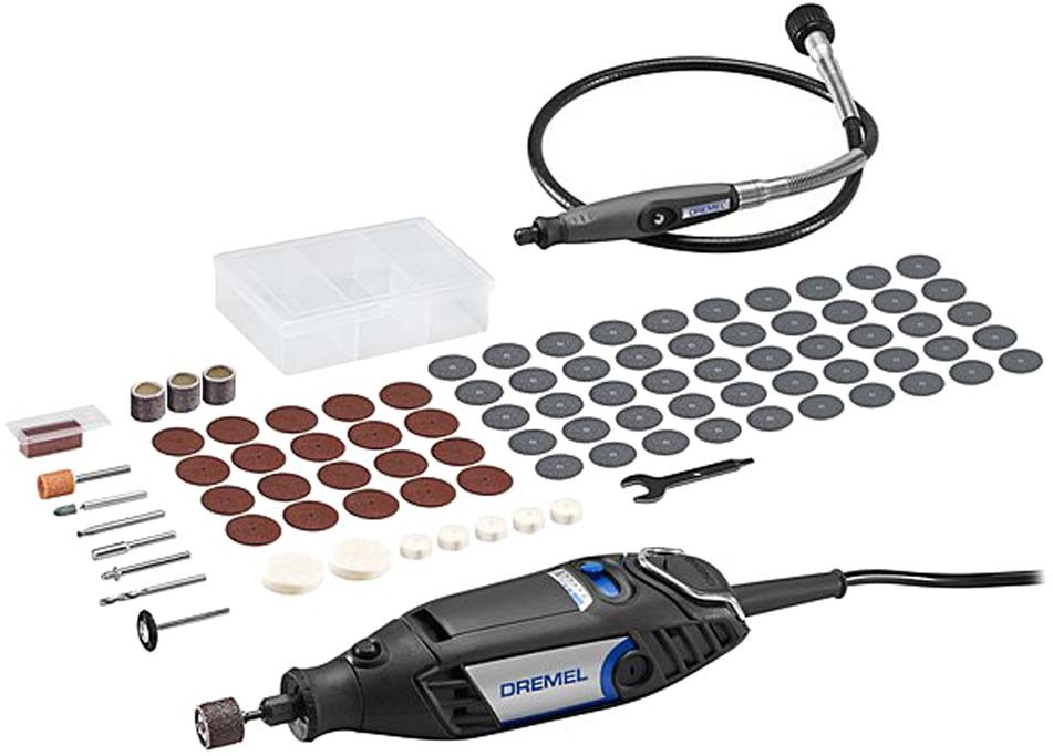 Dremel 3300 Electric Grinding Machine (Case with 90 Accessories) - Shank 3 mm