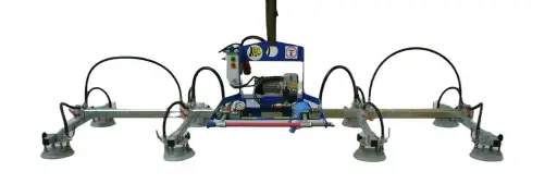Vacuüm Hefsysteem Type MT.KH 8x Ø280 mm H1400 kg Elektrisch  CE - met versterkte balk + schoren