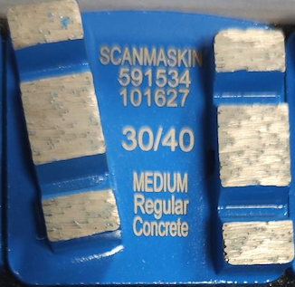 [GRUSCANBEM-03040] Grutec Scanmaskin Segment with Medium Bond for Hard Concrete - Double (Grain 30/40)