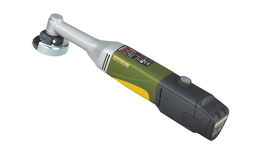 Proxxon Angle Grinder Long-Neck LHW/A incl. Case, Fast Charger, Li-Ion Battery and Accessories