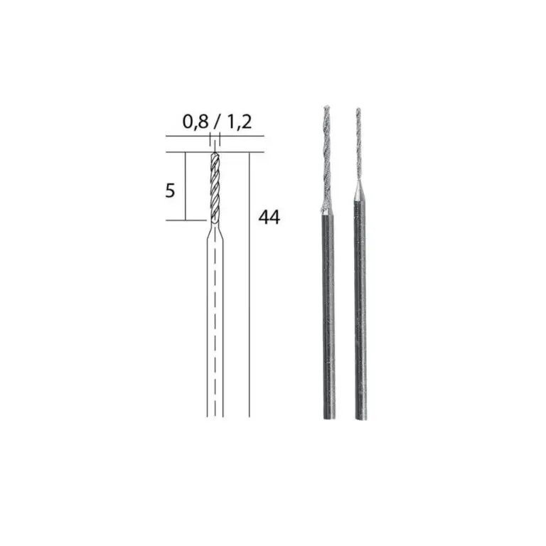 Diamant Spiraalboren, 2 stuks (Ø 0.8 / 1.2 mm) voor Proxxon LWB
