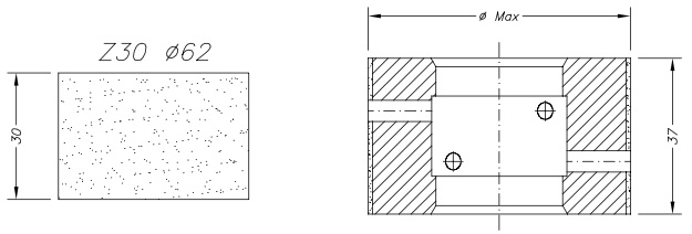 Marmo Profielfrees voor Graniet, Kwartsiet en Composiet Ø62 mm Z30 - Asgat 35 mm voor CNC