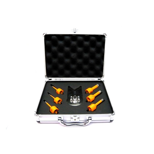 [KO-F76.50090] Diamantborenset Koffer 2x6, 2x8, 10, 12 mm Droog Soudo M14 (Aansluiting M14)