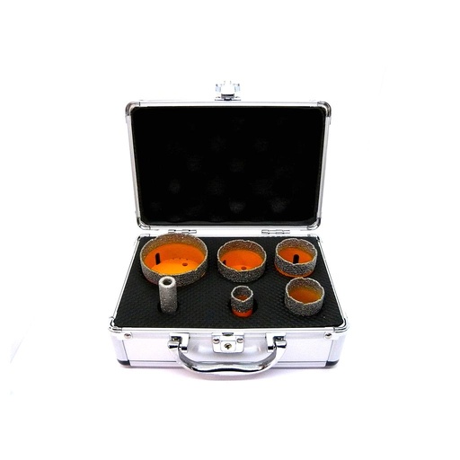 [KO-F76.50091] Diamond Drill Set Case 20, 35, 42, 50, 68 mm Dry Vacuum Brazed M14 (Fitting M14)