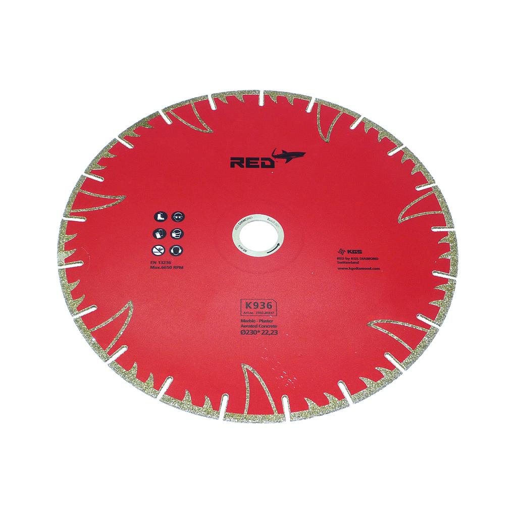 KGS Disque Diamanté Red K936 Galvanique pour Marbre et Pierre Bleue