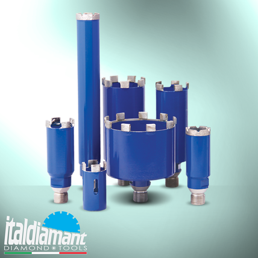 [ITB035M05G*] Italdiamant Foret Diamanté avec Segments pour Pierre Naturelle M14 (Diamètre 30 mm 32 mm 35 mm 40 mm 90 mm, Hauteur utile 55 mm)