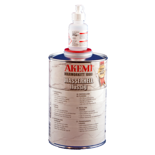 [AK1-TWA+VH] Akemi Marble Filler 1000 Transparent Waterclear + Hardener 900ml (Content 900 ml)