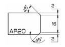 ADI Profielfrees voor Graniet en Composiet Ø20 mm AR20 R1/2"