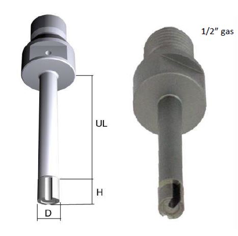 ADI Solid Diamond Drill Bit with Slot for Granite R1/2"