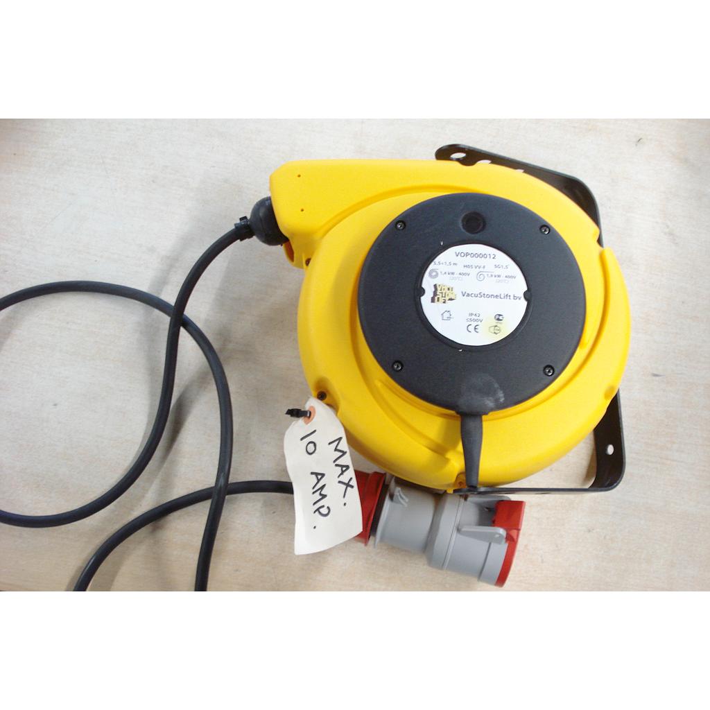 Enrouleur de Cable 7m Jaune + Attaches