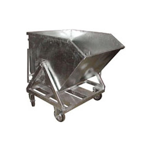 [W801014400] Mobile Tipping Container 1150 x 1050 x h 1200 mm Galvanized 0,6 m³ (Size 1150 x 1050 x 1120 mm, Capacity 800 kg)