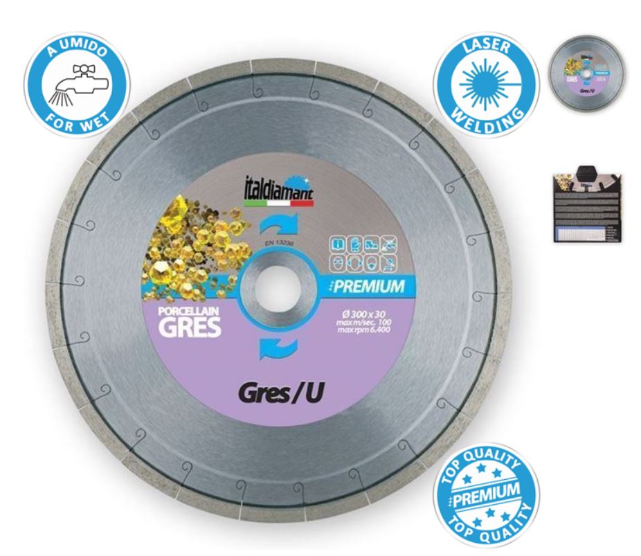 Italdiamant Disque Diamanté Gres/U pour Céramique et Marbre