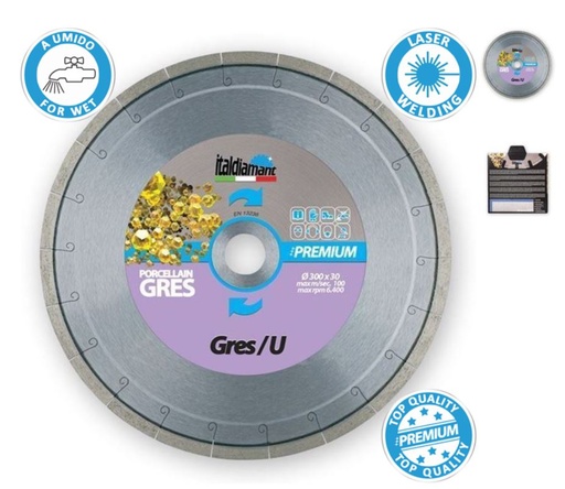 Italdiamant Disque Diamanté Gres/U pour Céramique et Marbre