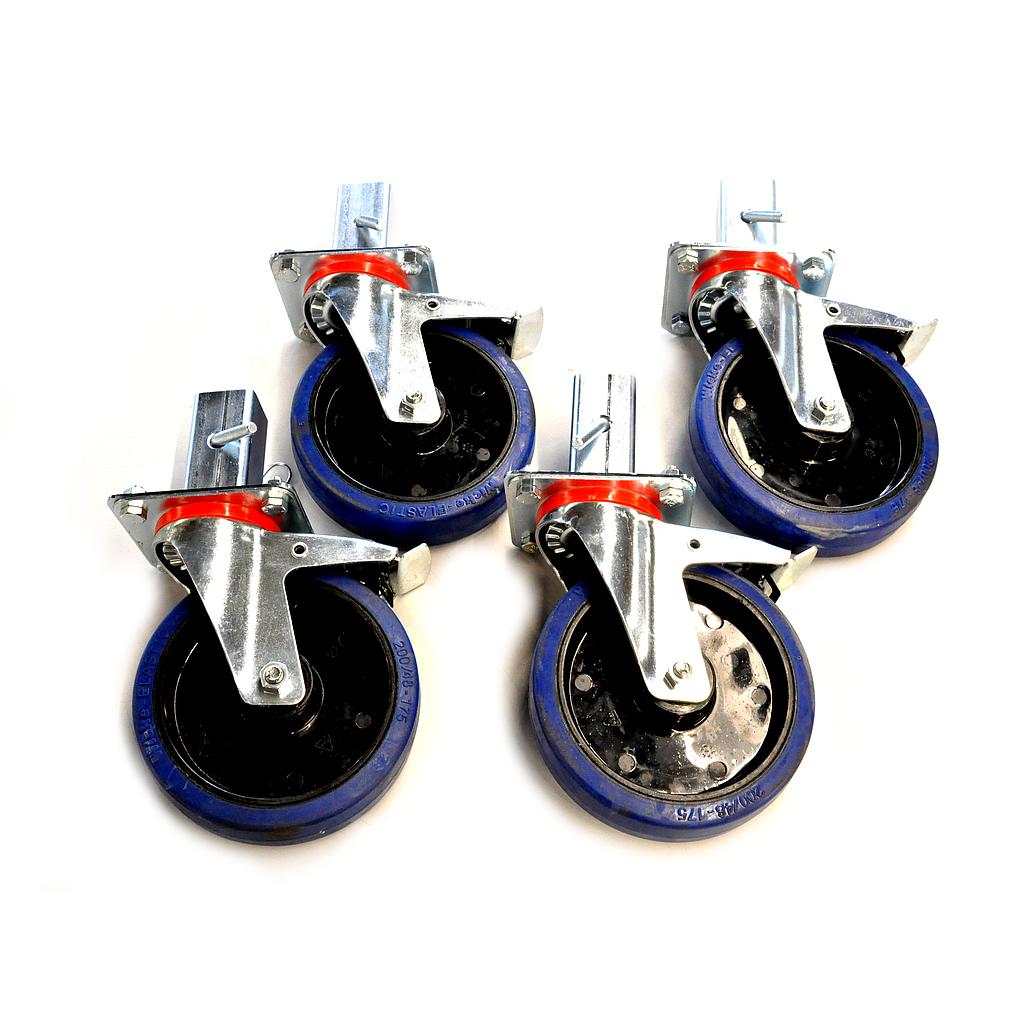 Set 4 Roues Tournantes Ø200 mm Mobilo 2 pour Dispositif de Stockage