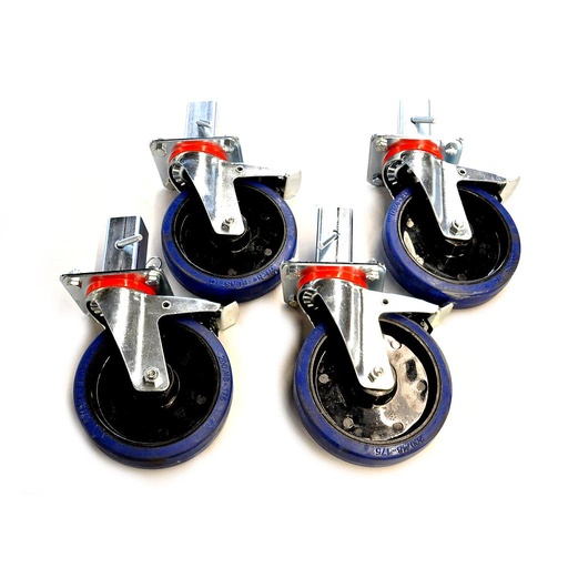 Set 4 Draaiwielen Ø200 mm Mobilo 2 voor Platenstaander