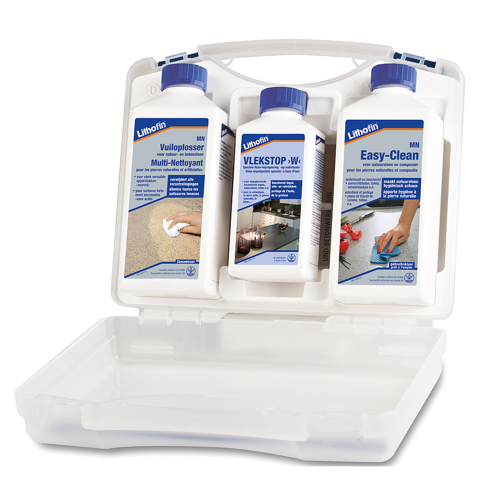 Lithofin MN Set d'Entretien LE pour Plans de Cuisine dans Coffret Dur