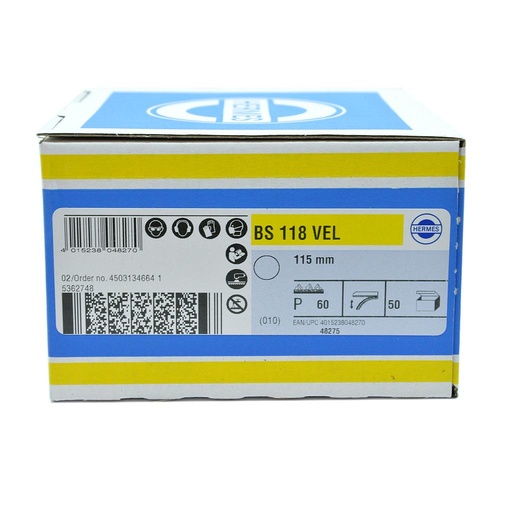 Hermes Papier Abrasif Ø115 mm Velcro