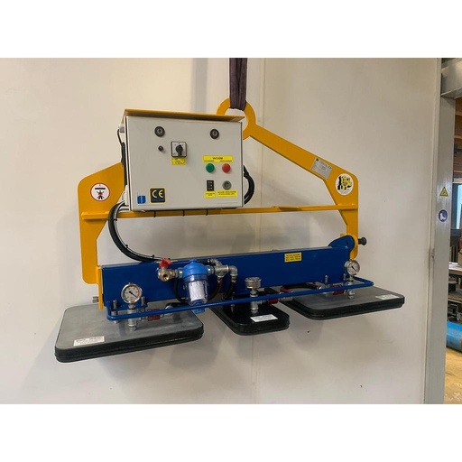 Palonnier à ventouses Type NUGC à Batterie 2 x 450 x 450 mm + 1 x 550 x 220 mm Souple CE